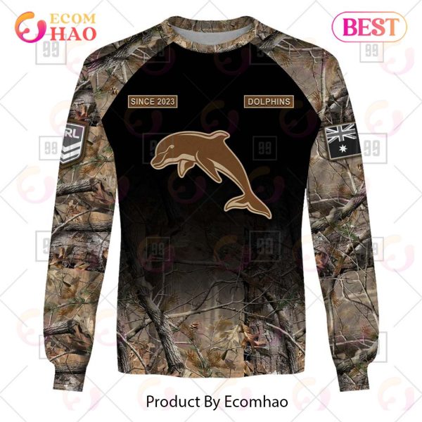 Personalized NRL Dolphins Camouflage 3D Hoodie
