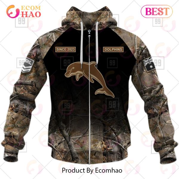 Personalized NRL Dolphins Camouflage 3D Hoodie