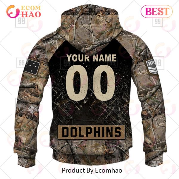 Personalized NRL Dolphins Camouflage 3D Hoodie
