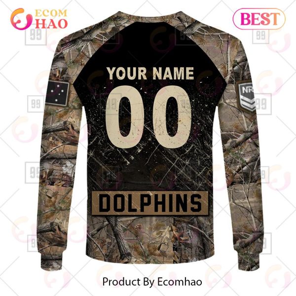 Personalized NRL Dolphins Camouflage 3D Hoodie