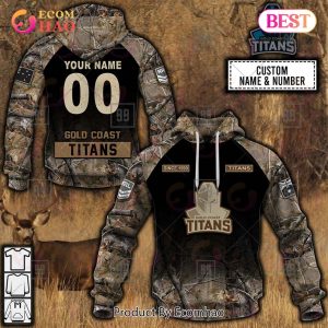 Personalized NRL Gold Coast Titans Camouflage 3D Hoodie