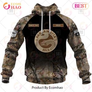 Personalized NRL Parramatta Eels Camouflage 3D Hoodie