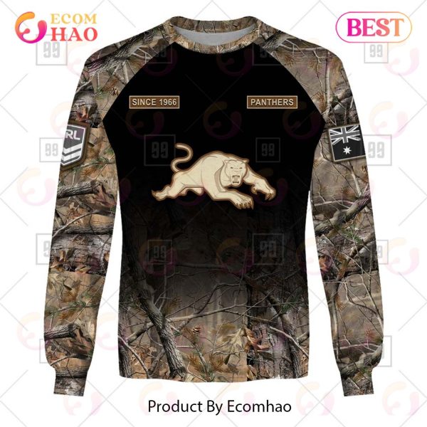Personalized NRL Penrith Panther Camouflage 3D Hoodie
