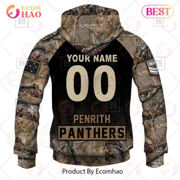 Personalized NRL Penrith Panther Camouflage 3D Hoodie