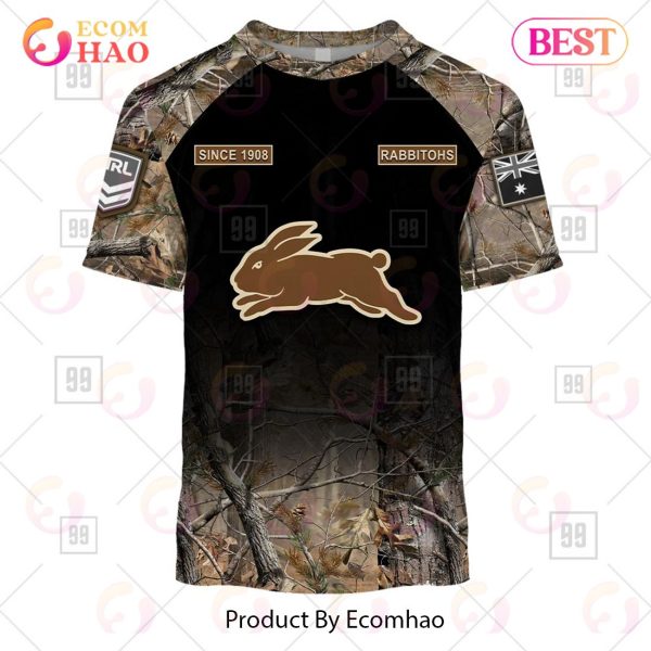 Personalized NRL South Sydney Rabbitohs Camouflage 3D Hoodie