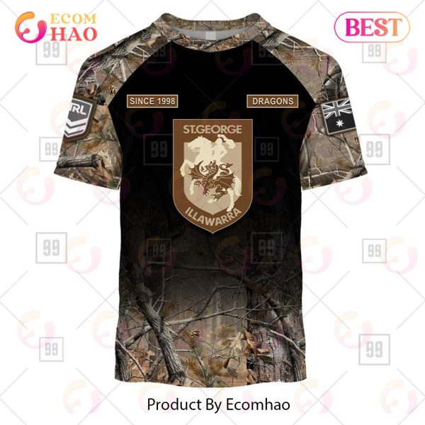 Personalized NRL St. George Illawarra Dragons Camouflage 3D Hoodie
