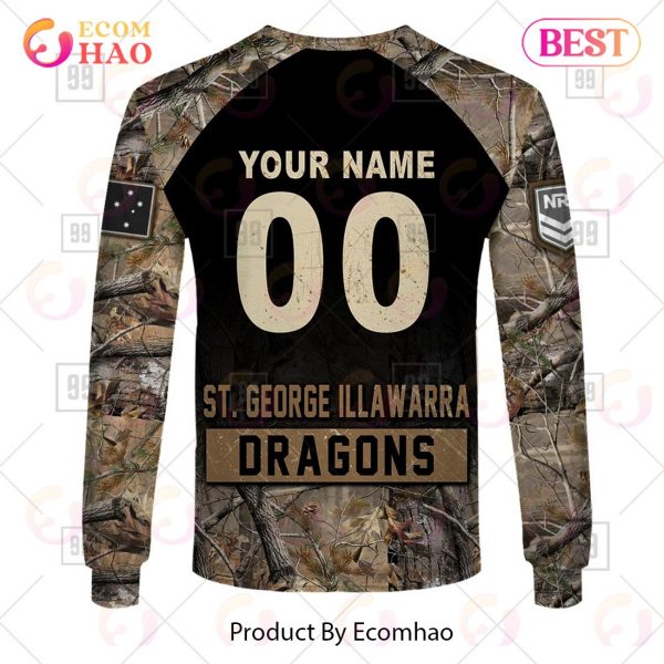 Personalized NRL St. George Illawarra Dragons Camouflage 3D Hoodie