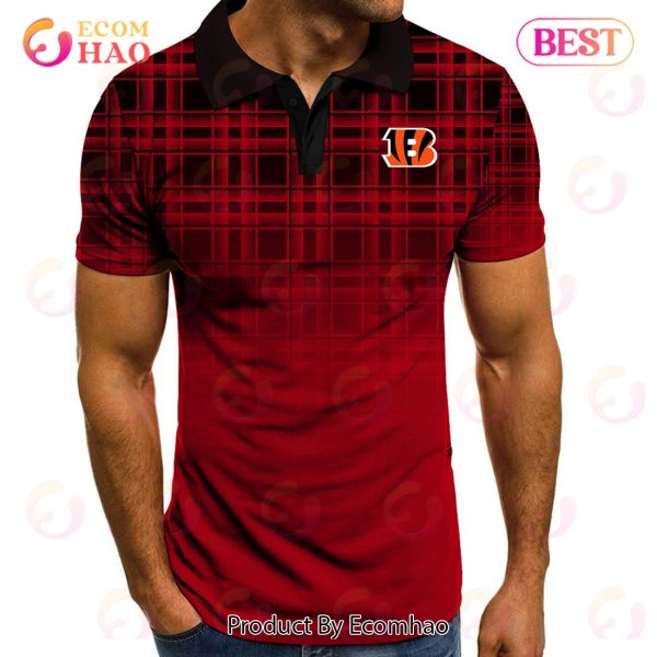 NFL Cincinnati Bengals Polo Tartan Gradient