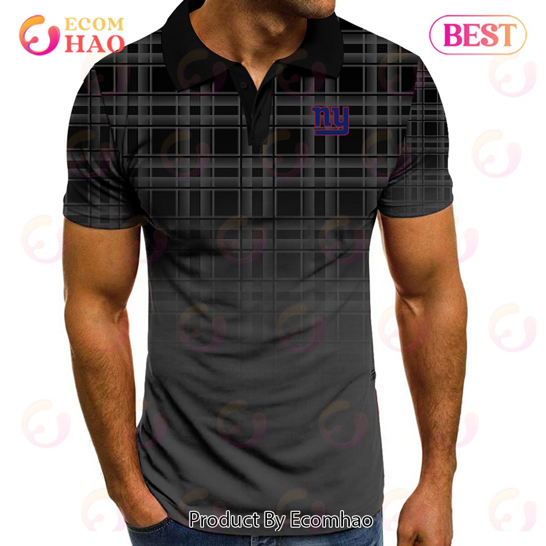 NFL New York Giants Polo Tartan Gradient