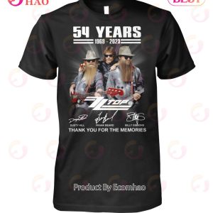 54 Years Of 1969 – 2023 ZZ Top Thank You For The Memories T-Shirt