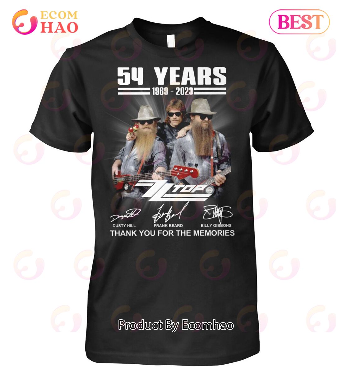 54 Years Of 1969 – 2023 ZZ Top Thank You For The Memories T-Shirt