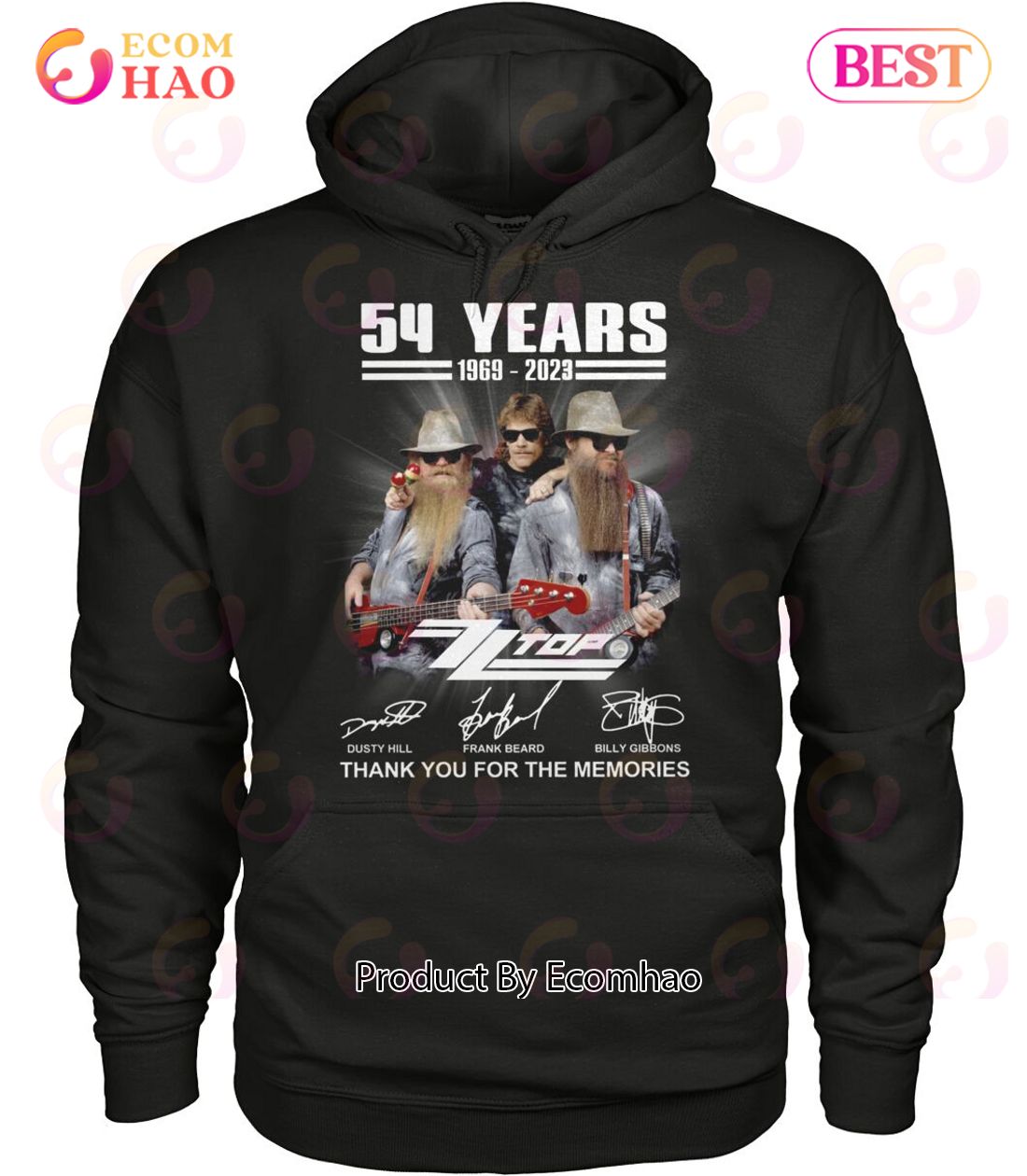 54 Years Of 1969 – 2023 ZZ Top Thank You For The Memories T-Shirt