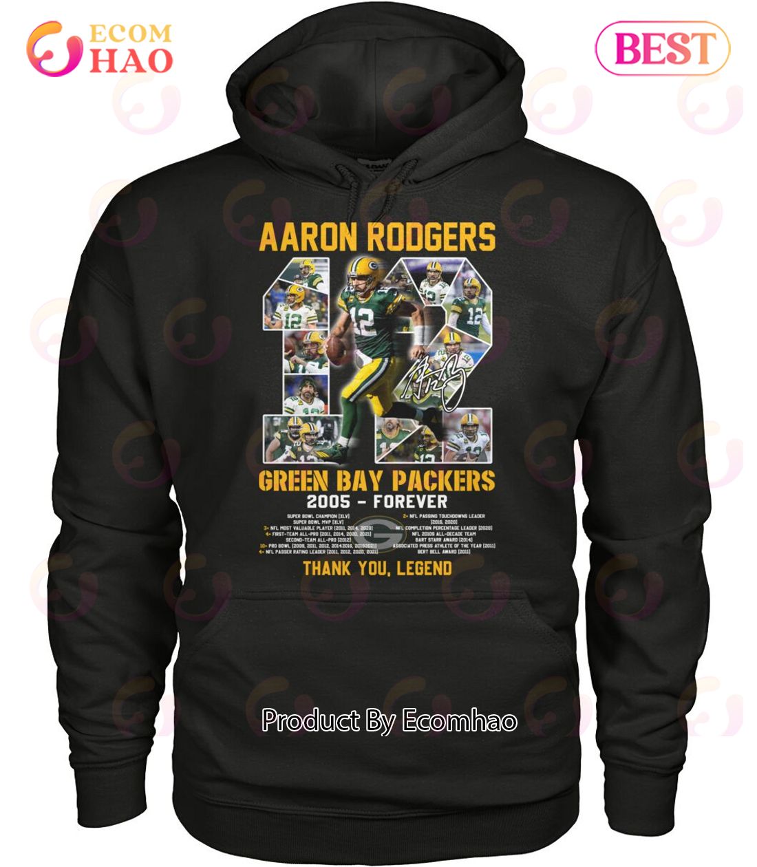 Aaron Rodgers 12 Green Bay Packers 2005 – Forever Thank You Legend T-Shirt