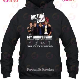 Big Time Rush 14th Anniversary 2009 – 2023 Thank You For The Memories T-Shirt