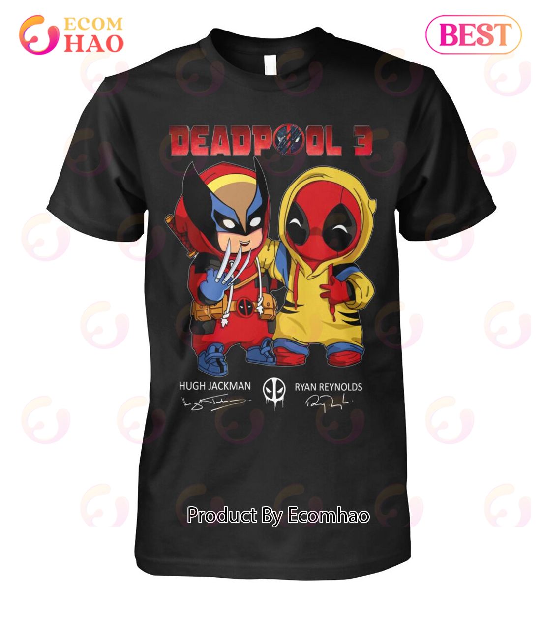 Deadpool 3 Hugh Jackman And Ryan Reynolds Signature T-Shirt