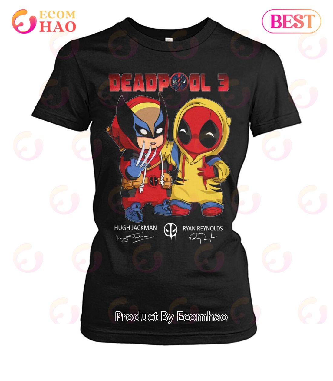 Deadpool 3 Hugh Jackman And Ryan Reynolds Signature T-Shirt - Ecomhao Store