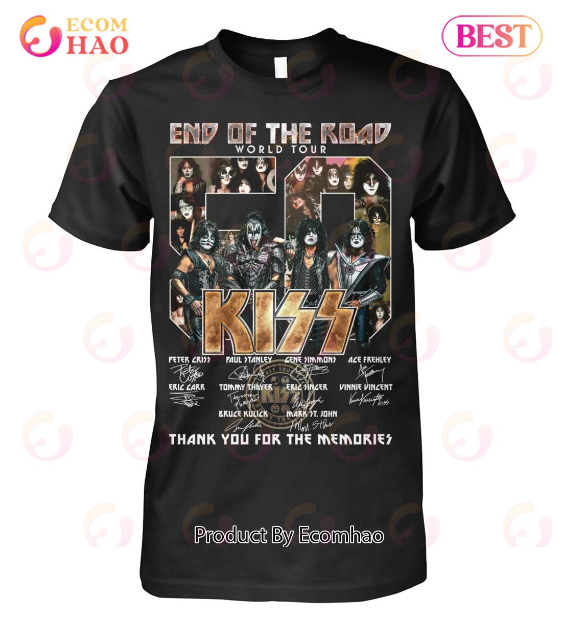 End Of The Road World Tour 50 Years Kiss Thank You For The Memories T-Shirt