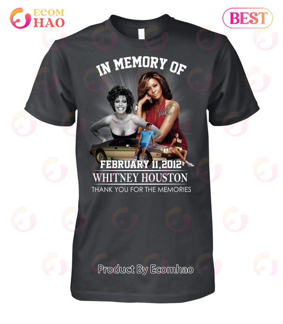 In Memory Of February 11, 2012 Whitney Houston Thank You For The Memories T-Shirt