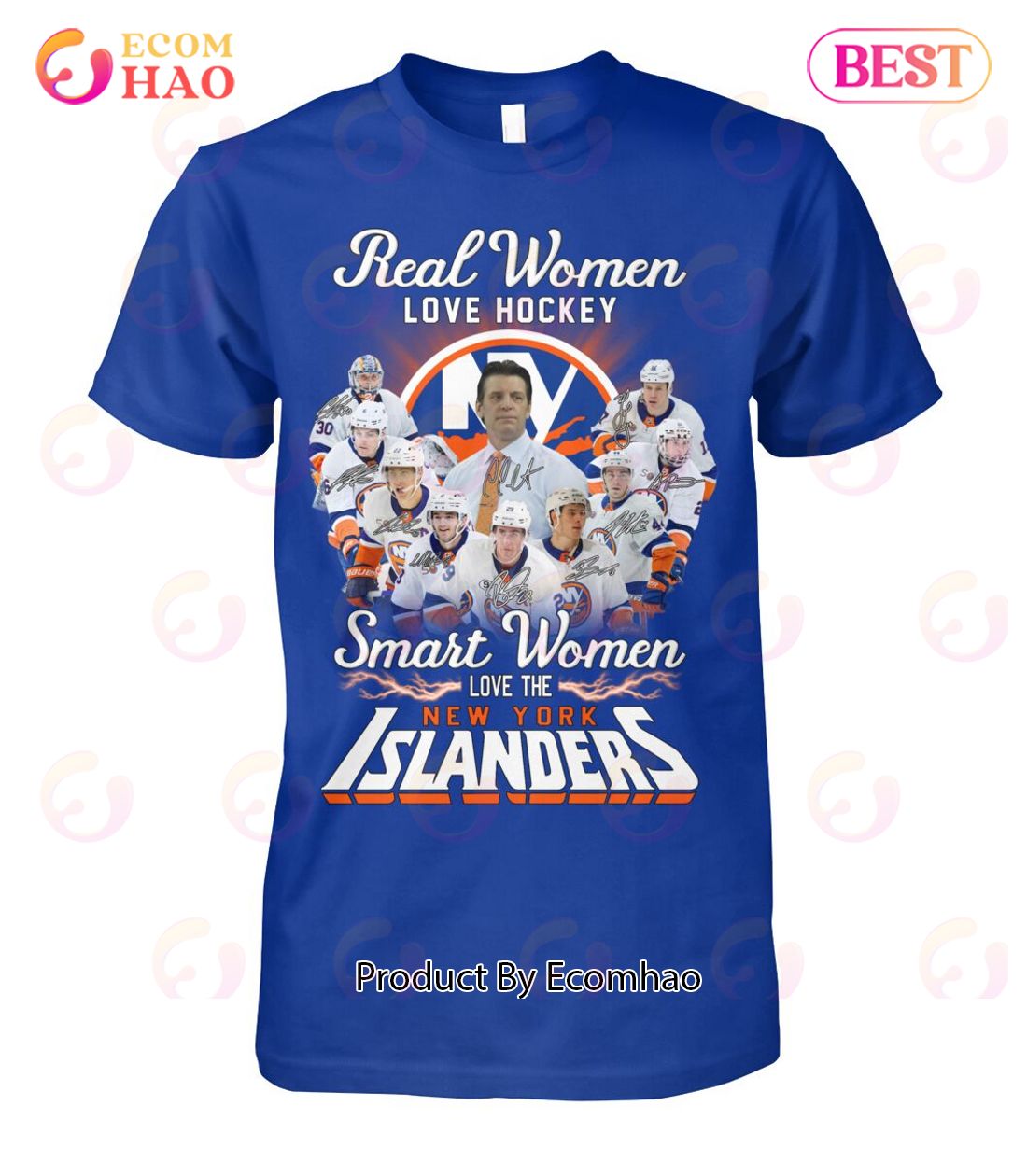Real Women Love Hockey Smart Women Love The Islanders T-Shirt