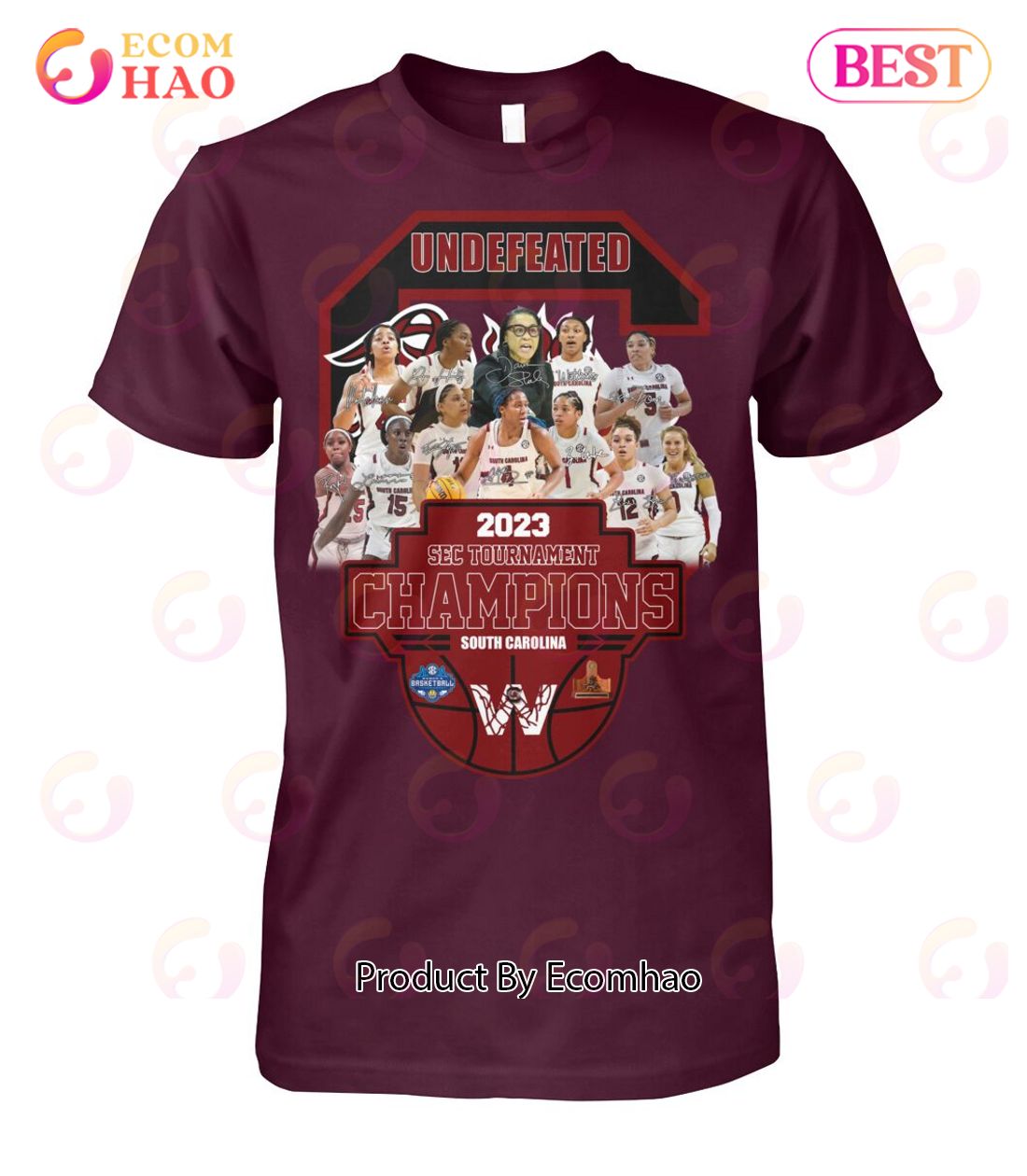 Undefeated 2023 SEC Tournament Champions South Carolina Basketball T-Shirt