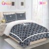 Louis Vuitton Comforter Set Gray Logo Black Duvet Cover Bedding Sets