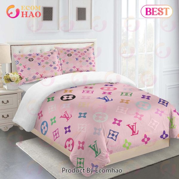 Louis Vuitton Comforter Set Pink Duvet Cover Bedding Sets - Ecomhao Store