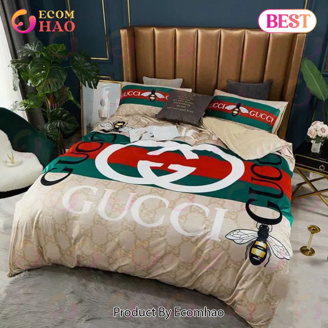 Bee Gucci Luxury Brand Bedding Sets Bedspread Duvet Cover Set Bedroom Decor Thanksgiving Decorations For Home Best Luxury Bed Sets Gift Thankgivings And Christmas