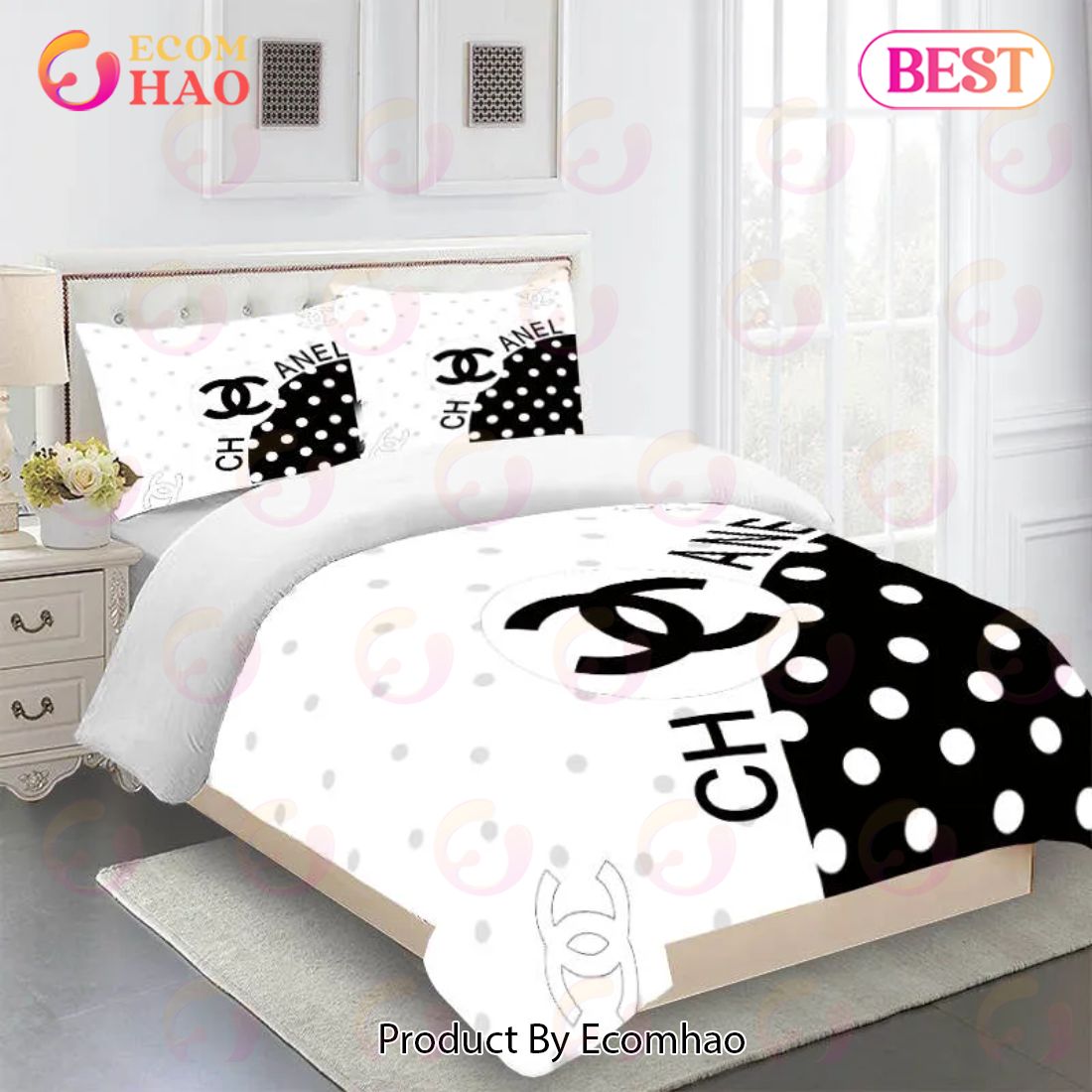 Black White Chanel Bedding Sets Luxury Brand Bed Sets Bedroom Sets Comforter Sets Duvet Cover Bedspread For Home Decor Trending 2023 For Home
