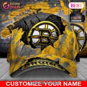 Custom Name NHL Boston Bruins Skull Cap