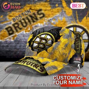 Custom Name NHL Boston Bruins Skull Cap