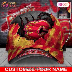 Custom Name NHL Calgary Flames Skull Cap