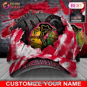 Custom Name NHL Chicago Blackhawks Skull Cap