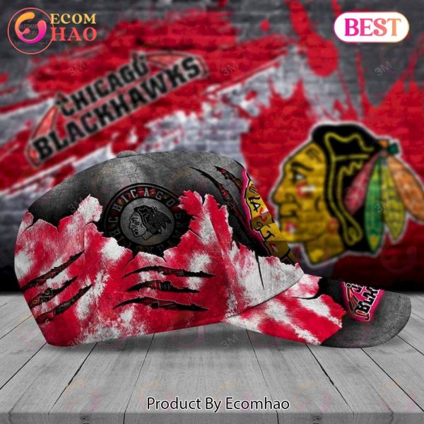 Custom Name NHL Chicago Blackhawks Skull Cap