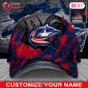 Custom Name NHL Columbus Blue Jackets Skull Cap