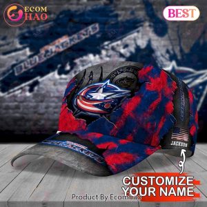 Custom Name NHL Columbus Blue Jackets Skull Cap