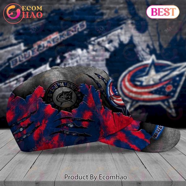Custom Name NHL Columbus Blue Jackets Skull Cap