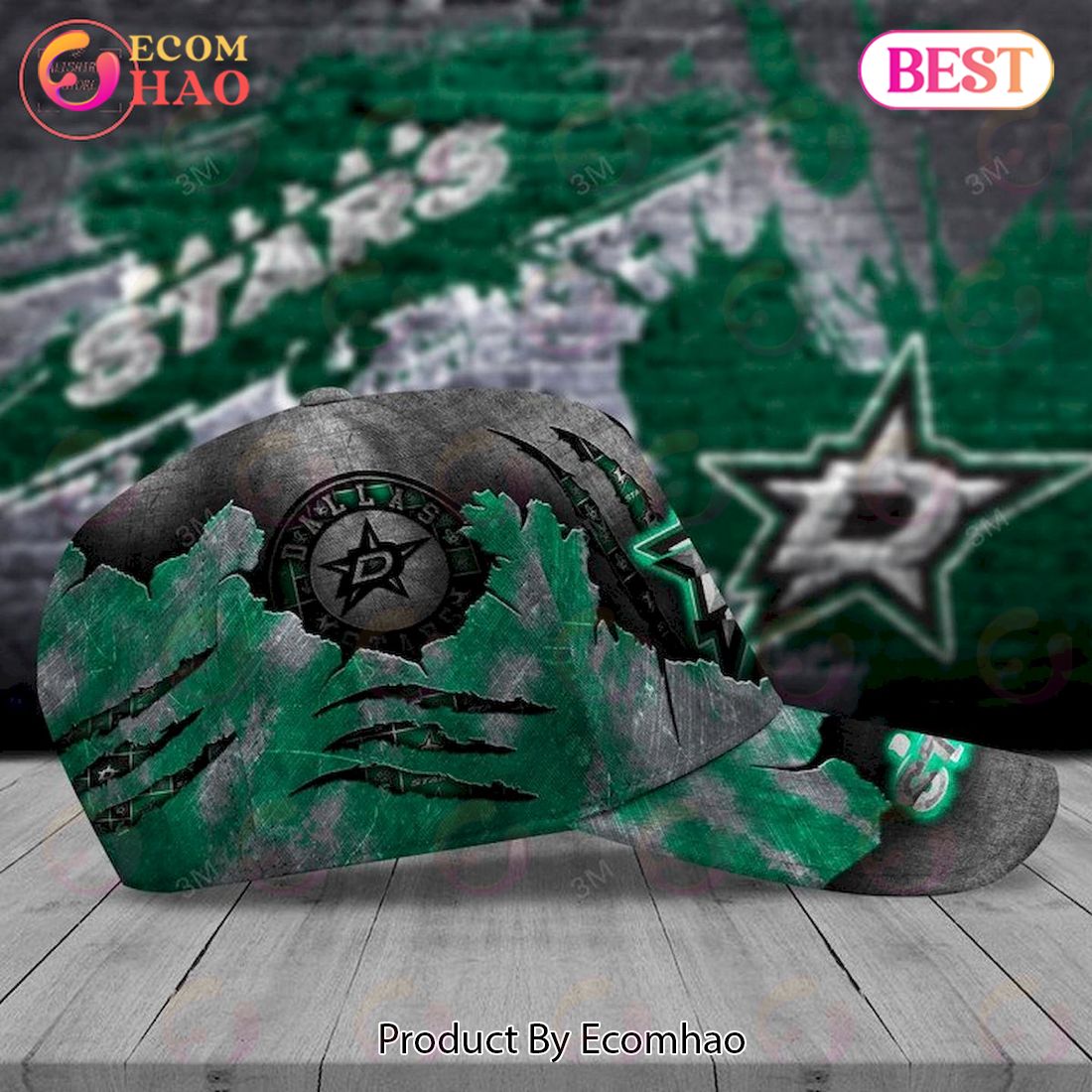 Custom Name NHL Dallas Stars Skull Cap