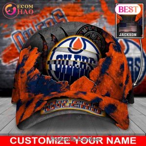 Custom Name NHL Edmonton Oilers Skull Cap