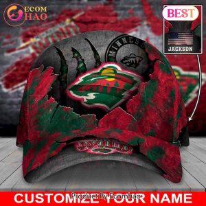Custom Name NHL Minnesota Wild Skull Cap