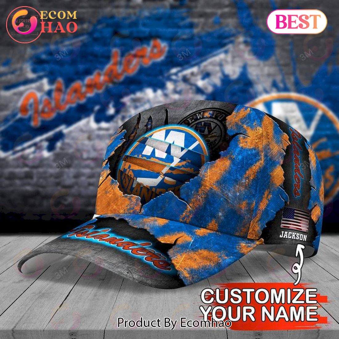 Custom Name NHL New York Islanders Skull Cap