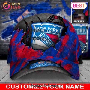 Custom Name NHL New York Rangers Skull Cap