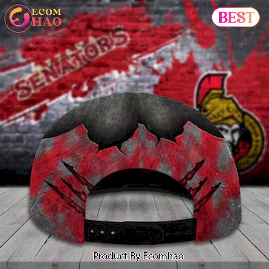 Custom Name NHL Ottawa Senators Skull Cap