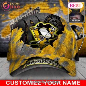 Custom Name NHL Pittsburgh Penguins Skull Cap