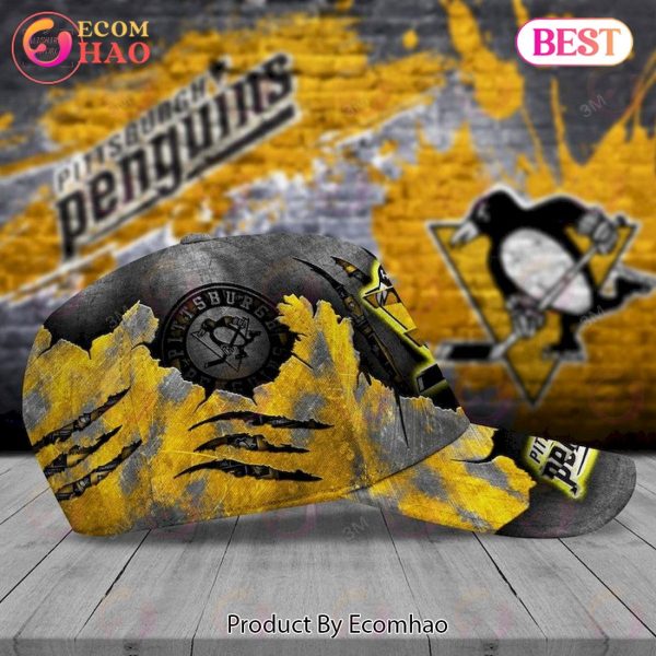 Custom Name NHL Pittsburgh Penguins Skull Cap