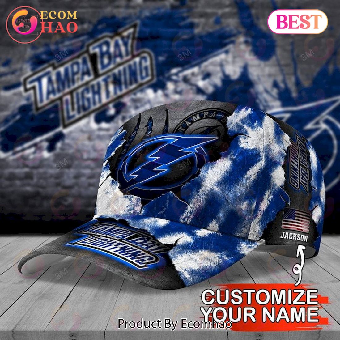 Custom Name NHL Tampa Bay Lightning Skull Cap