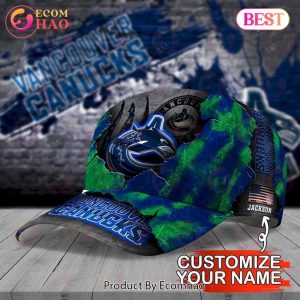 Custom Name NHL Vancouver Canucks Skull Cap