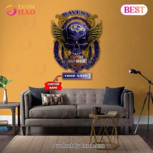 NFL Baltimore Ravens – Personalized Skull Metal Sign