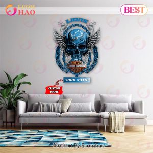 NFL Detroit Lions – Personalized Skull Metal Sign