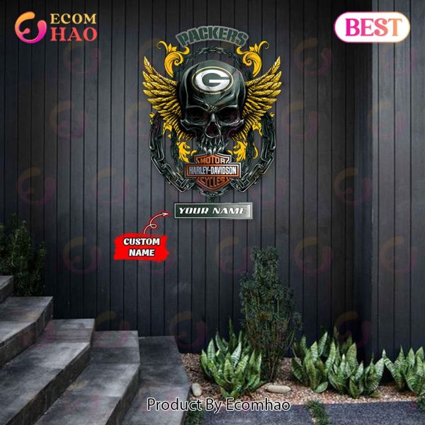 NFL Green Bay Packers – Personalized Skull Metal Sign