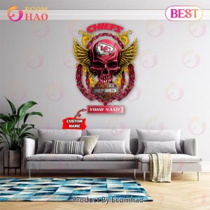 NFL Kansas City Chiefs – Personalized Skull Metal Sign